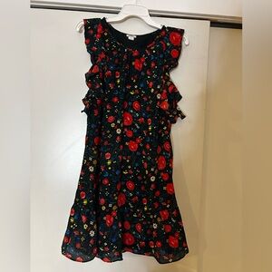 J. Crew Mini Dress - Red and Black Floral